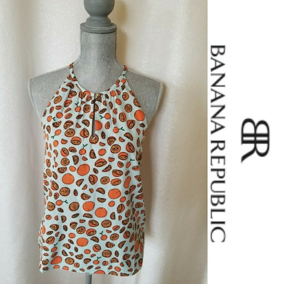 Banana Republic Tops - Banana Republic Oranges Print Halter Top Sz XS
